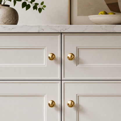 Hand Hammered Solid Brass Cabinet Knobs
