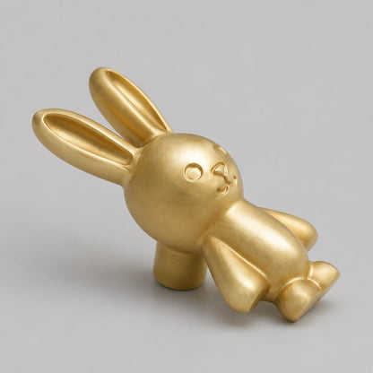 Whimsical Rabbit and Carrot Brass Cabinet Knobs