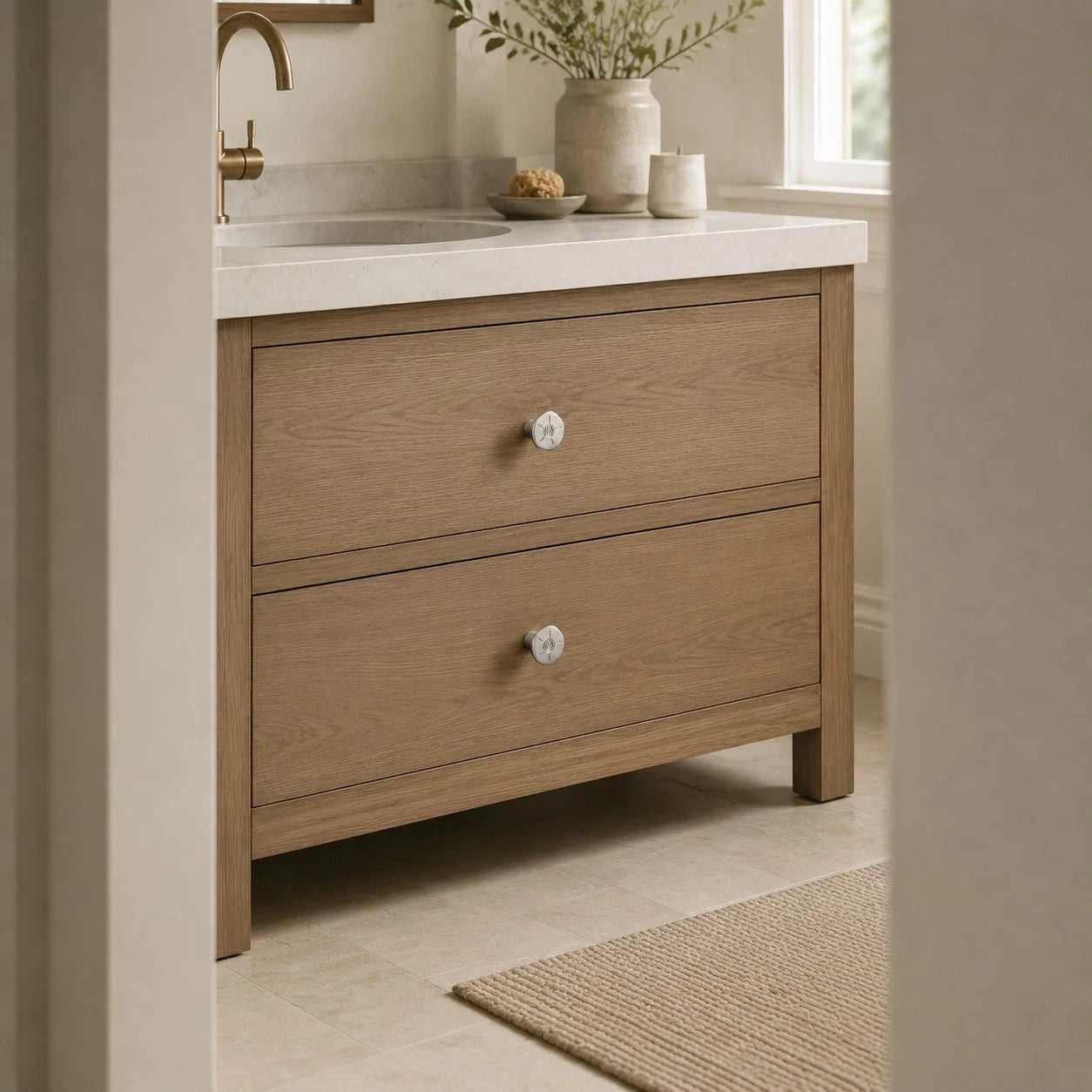Sculptural Solid Brass Cabinet Knob