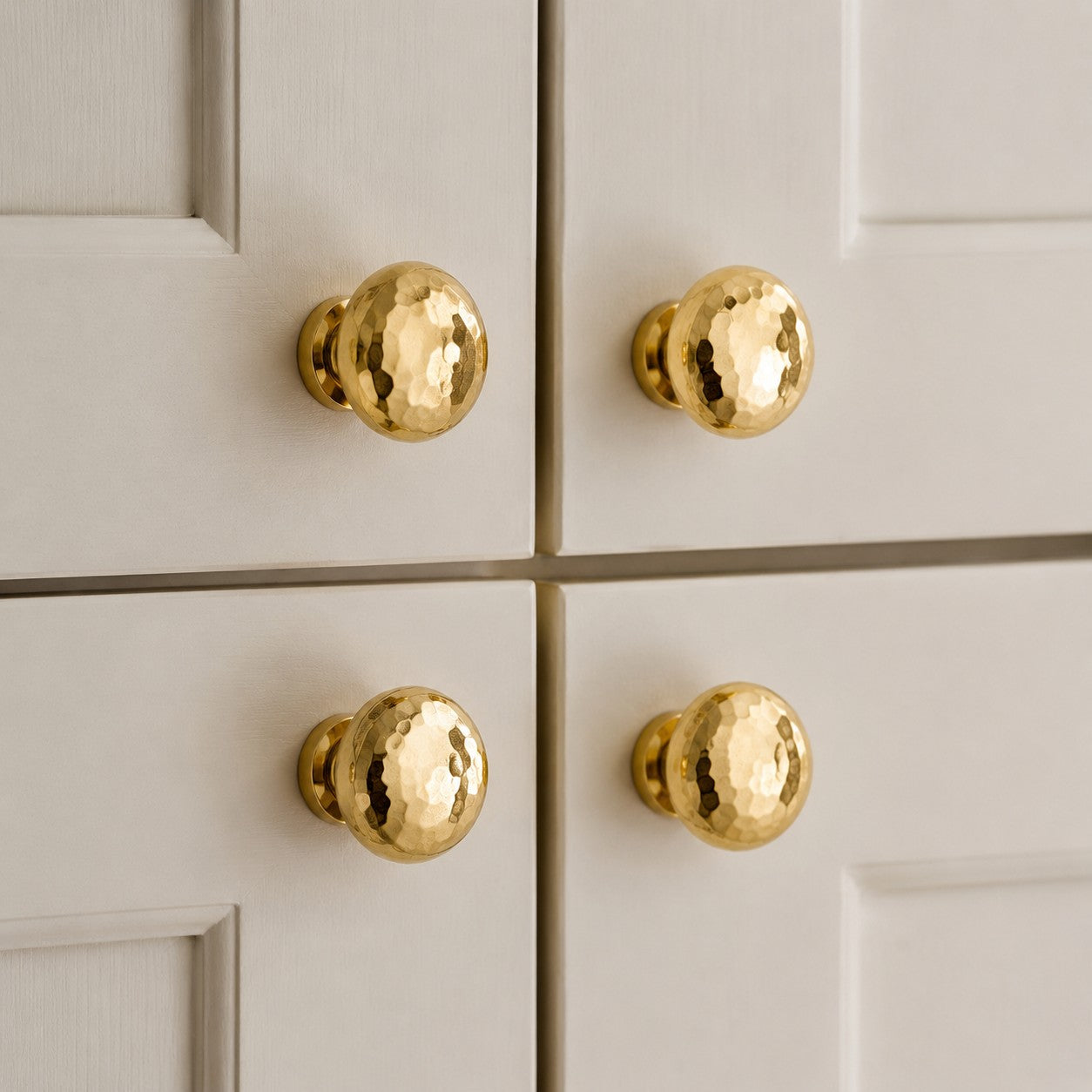Hand Hammered Solid Brass Cabinet Knobs