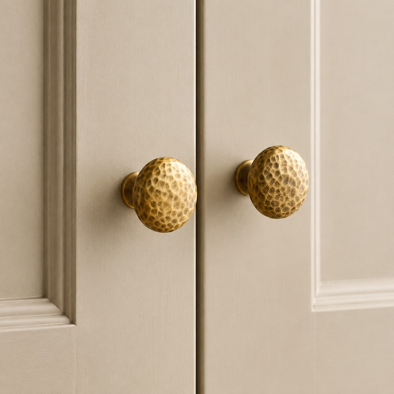 Hand Hammered Solid Brass Cabinet Knobs