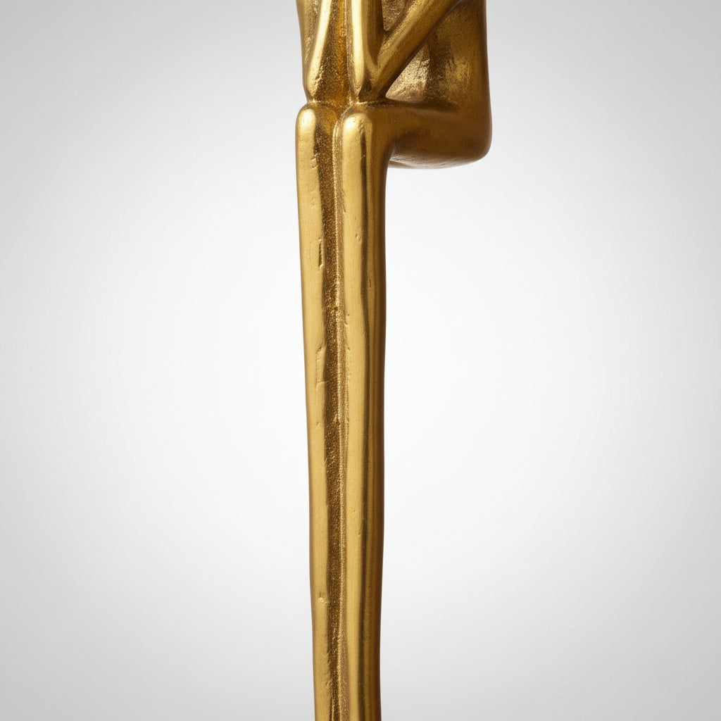 Sculptural Brass Cabinet Handle | Thinker Drawer Pull for Cabinets & Wardrobes