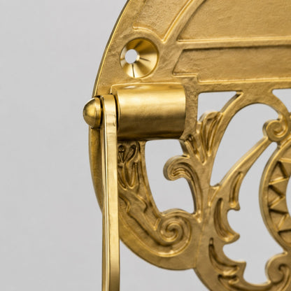 Antique Brass Toilet Paper Holder with Walnut Roller