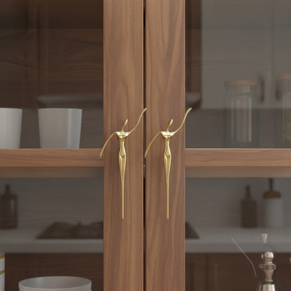 Sculptural Brass Cabinet Handle | Thinker Drawer Pull for Cabinets & Wardrobes