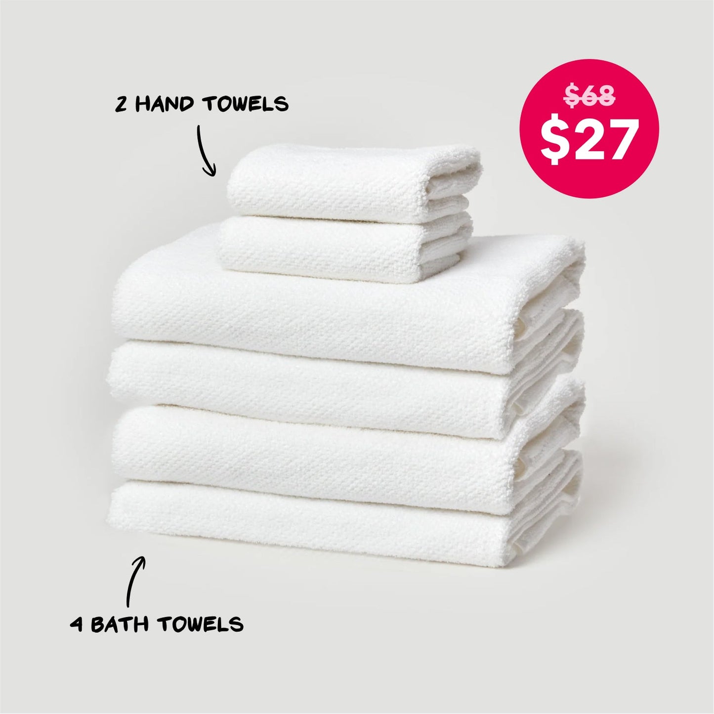 6 Piece Bath Towel and Hand Towel Set