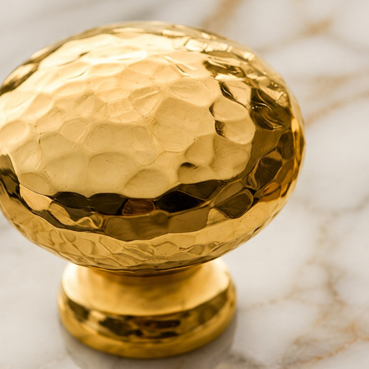 Hand Hammered Solid Brass Cabinet Knobs