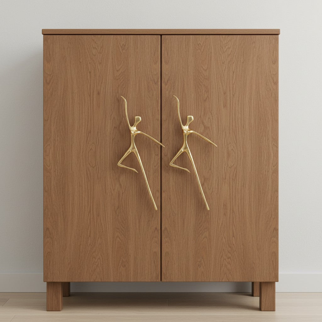 Sculptural Brass Cabinet Handle | Thinker Drawer Pull for Cabinets & Wardrobes