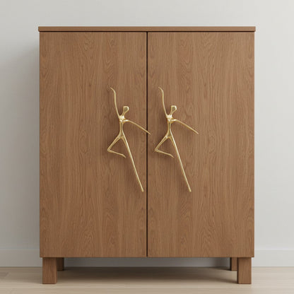 Sculptural Brass Cabinet Handle | Thinker Drawer Pull for Cabinets & Wardrobes