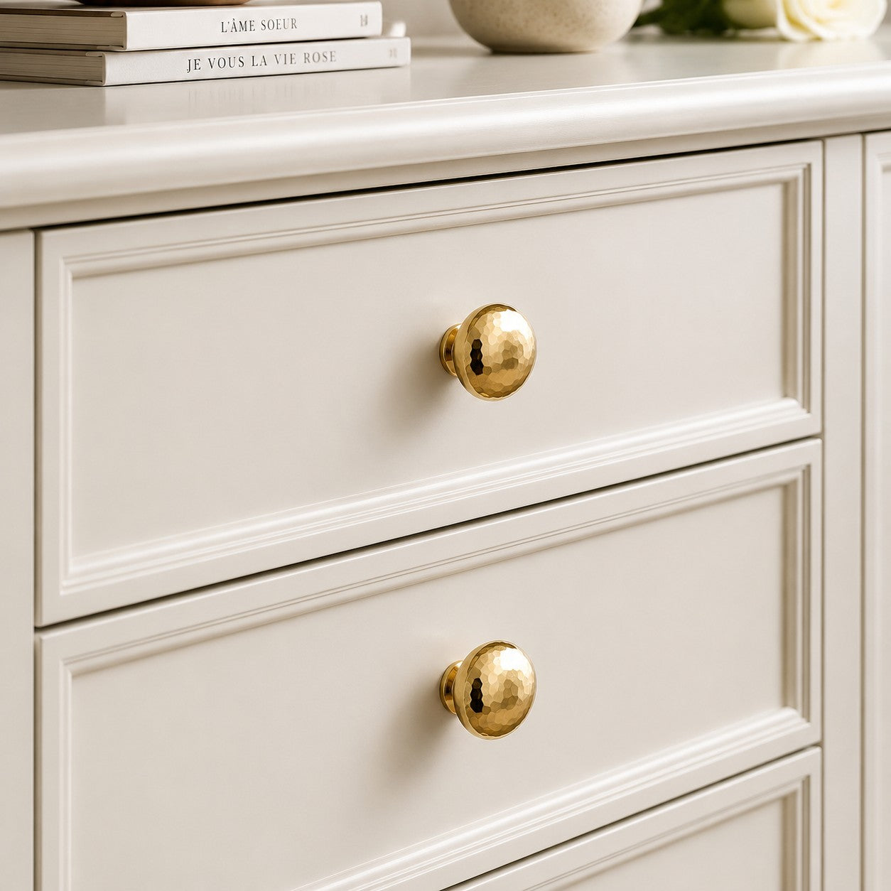 Hand Hammered Solid Brass Cabinet Knobs