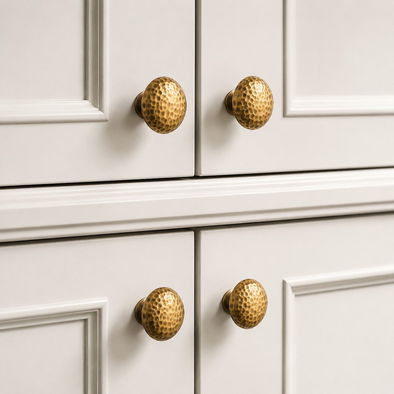 Hand Hammered Solid Brass Cabinet Knobs