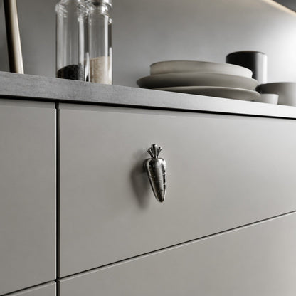 Whimsical Rabbit and Carrot Brass Cabinet Knobs