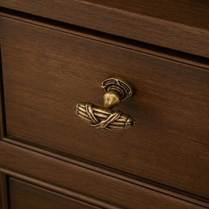 Antique Brass Leaf Cabinet Knob