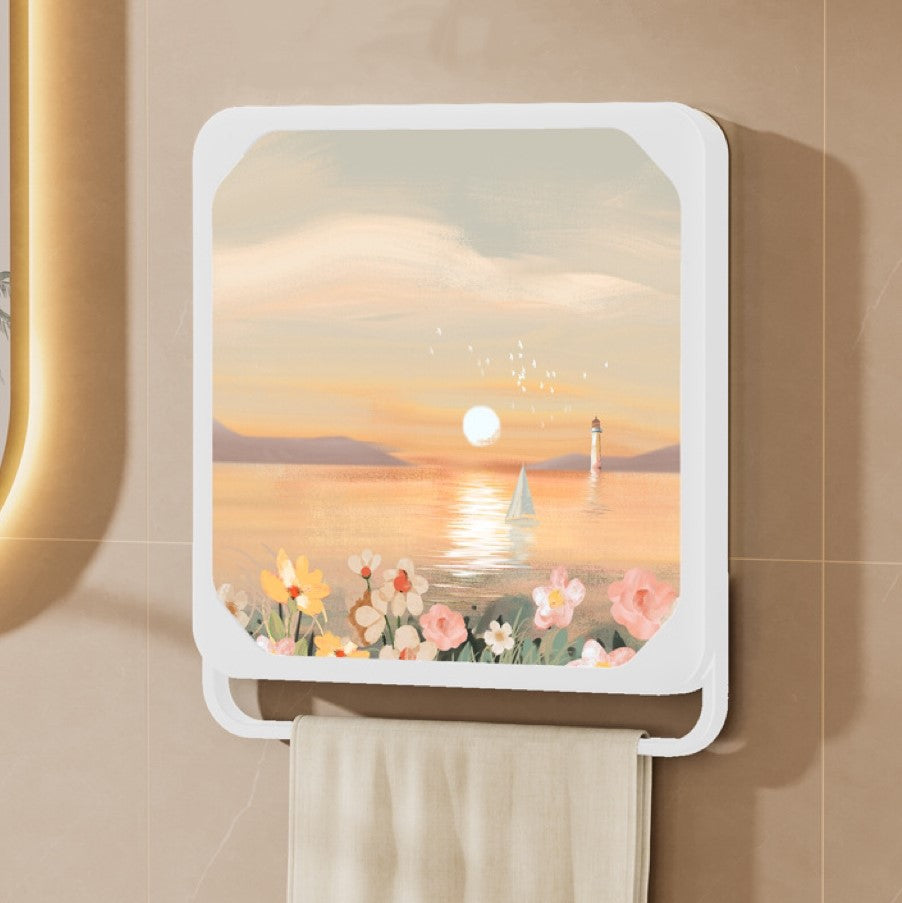 Bathroom Mural Storage Box - Decorative Wall Hanging Folding Shelf Y43