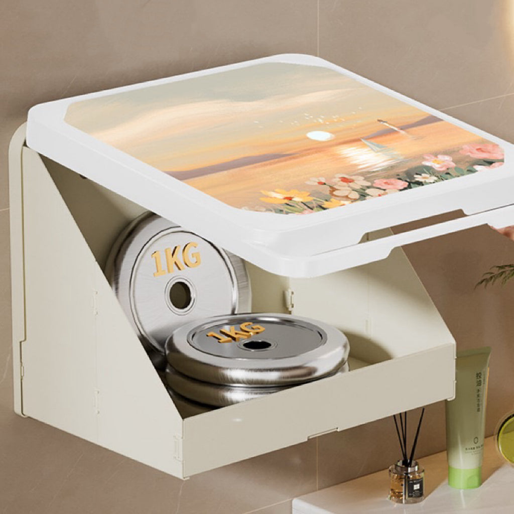 Bathroom Mural Storage Box - Decorative Wall Hanging Folding Shelf Y43