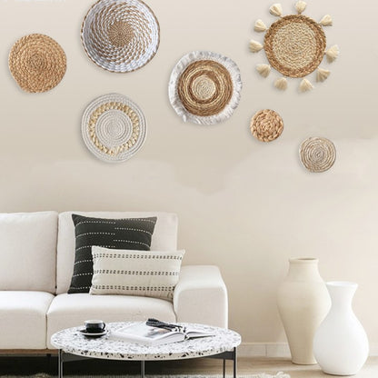 Panier mural tissé bohème rond pour décoration de ferme Y22