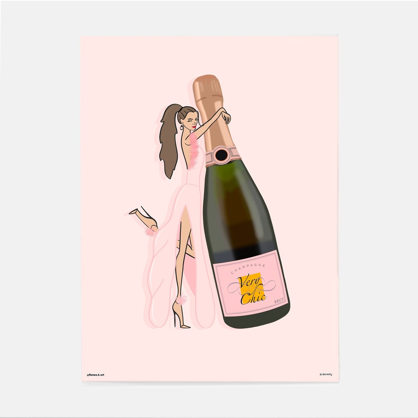 Chic Champagne Print By Renee Kakadia