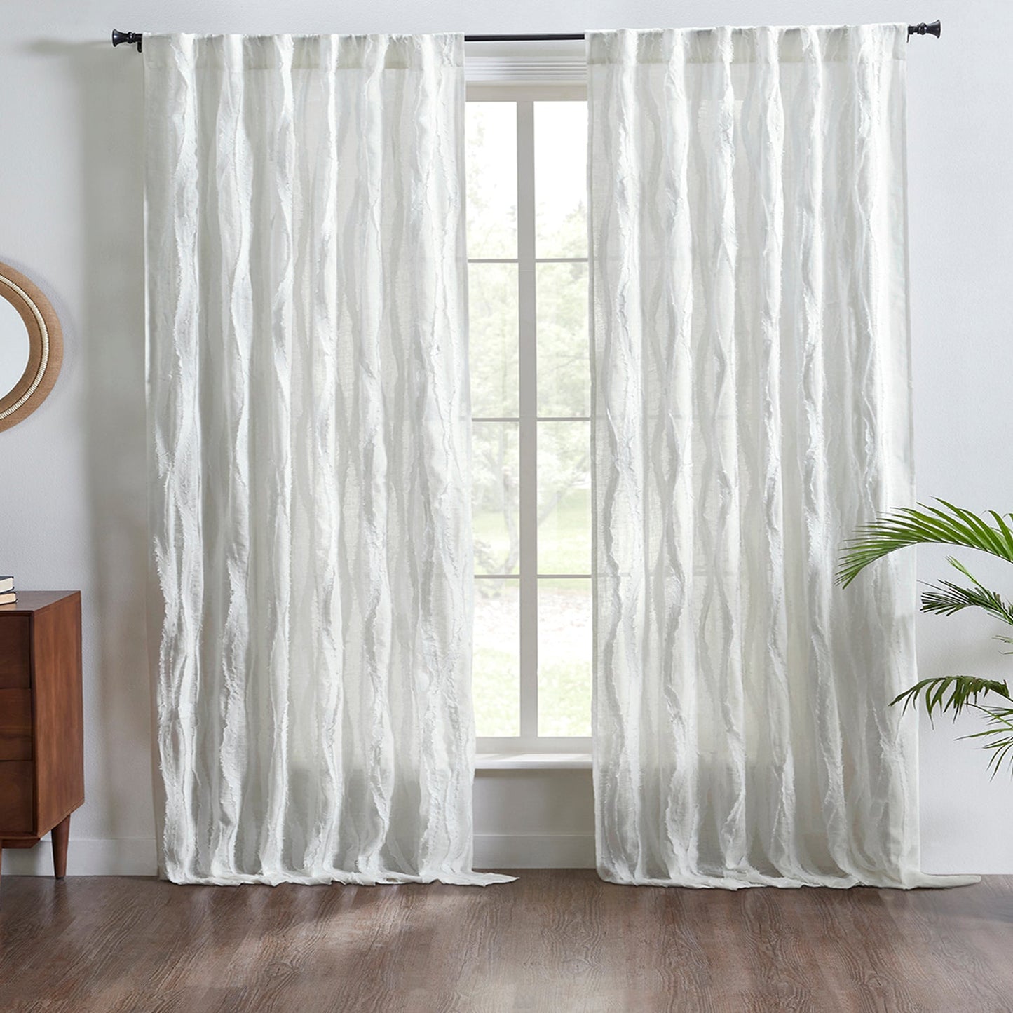 Fraying Linen Textured Curtains