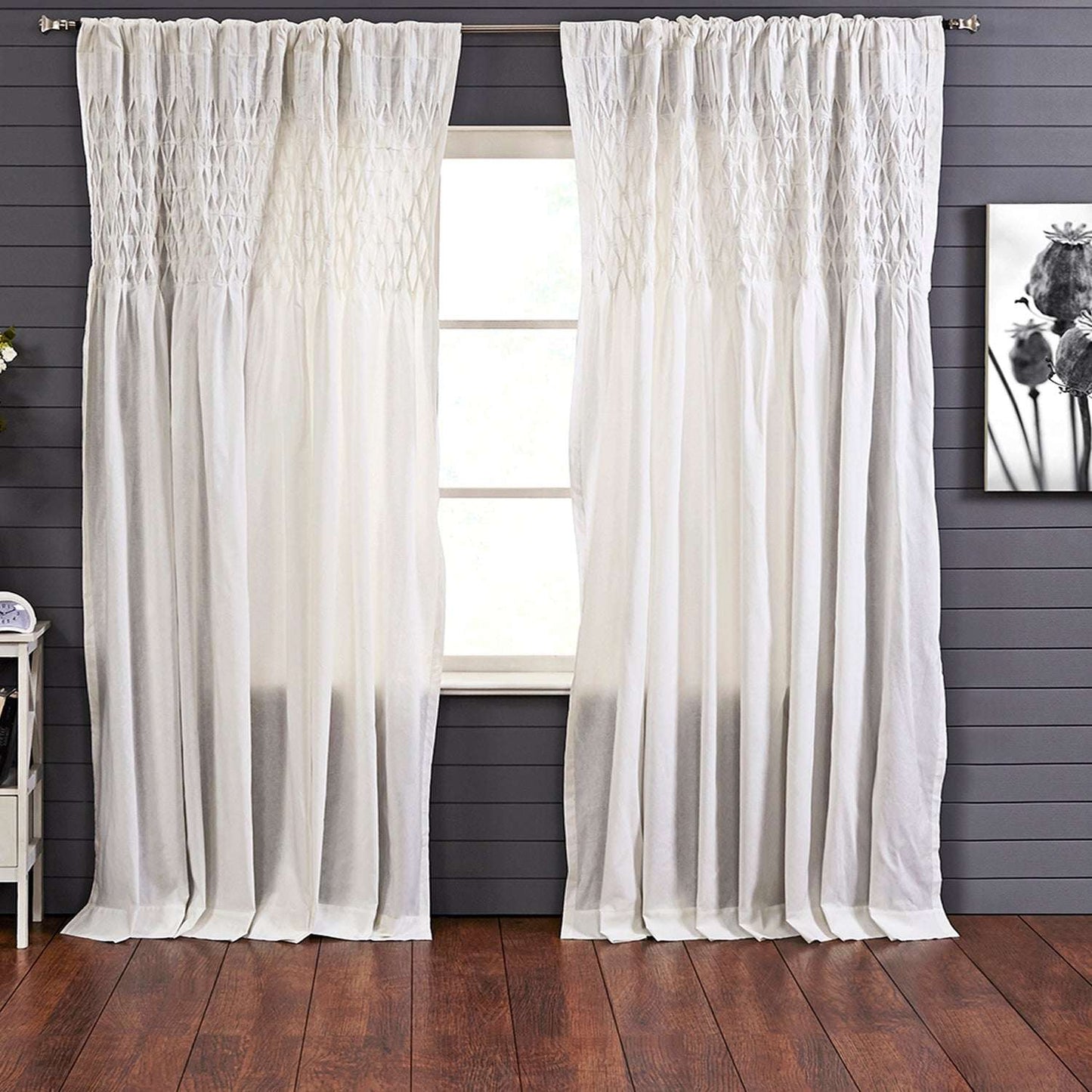 Smocking Stitch Linen Curtains