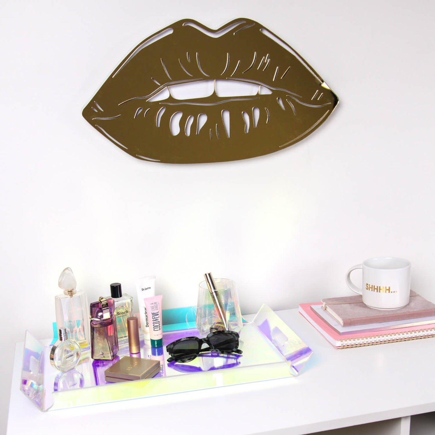 Lips Mirrored Acrylic Wall Art