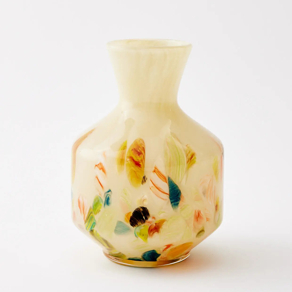 Vase en verre multicolore impressionniste