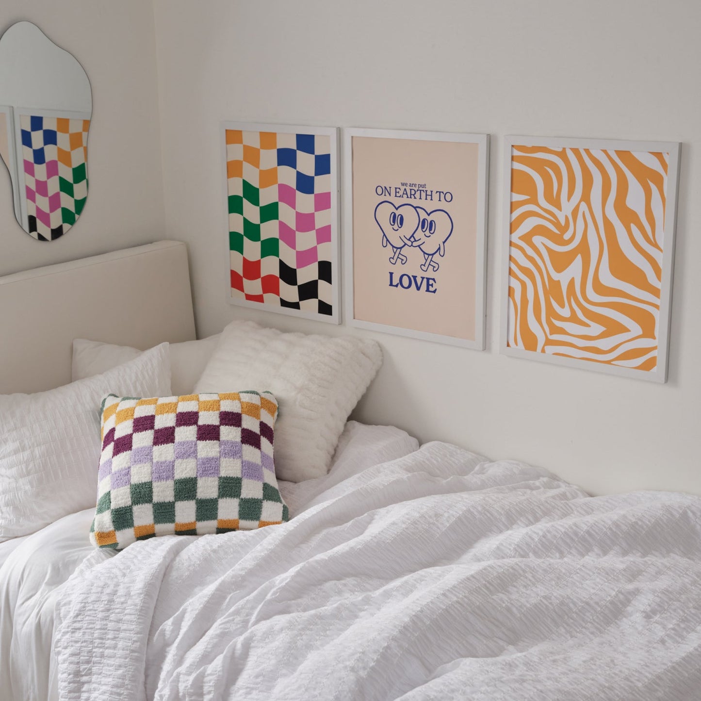 Wavy Checkerboard Print by Frieda Print Designs