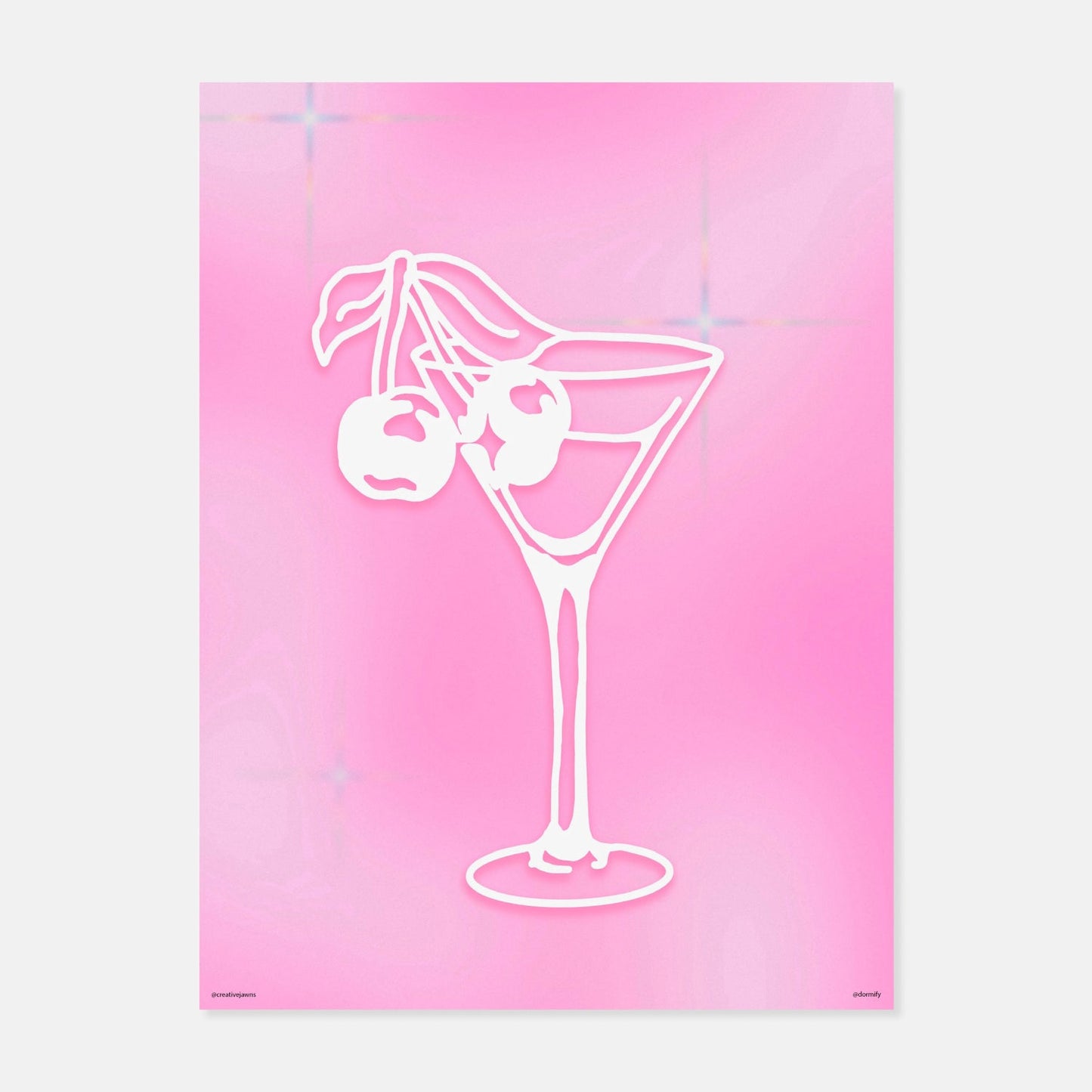 Cherry Martini Glass Print By Creative Jawns