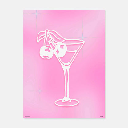 Cherry Martini Glass Print By Creative Jawns