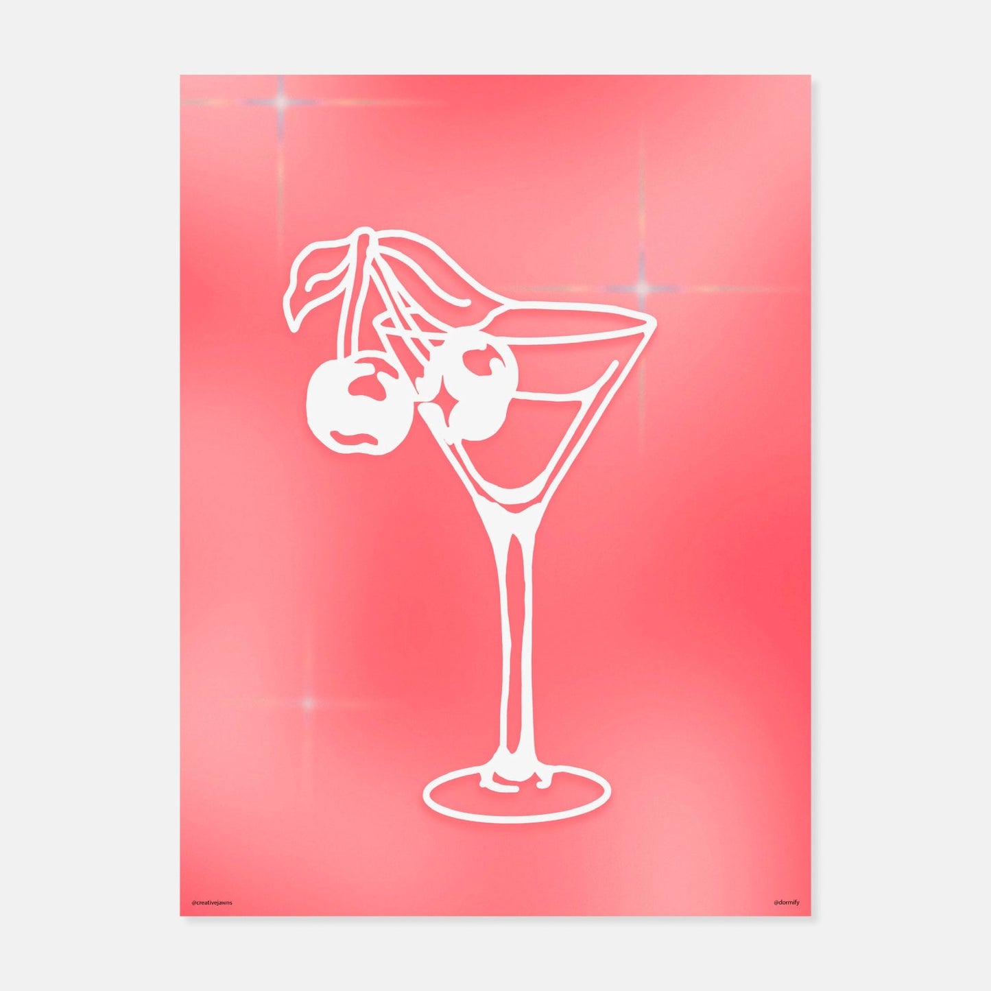 Cherry Martini Glass Print By Creative Jawns