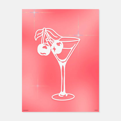 Cherry Martini Glass Print By Creative Jawns