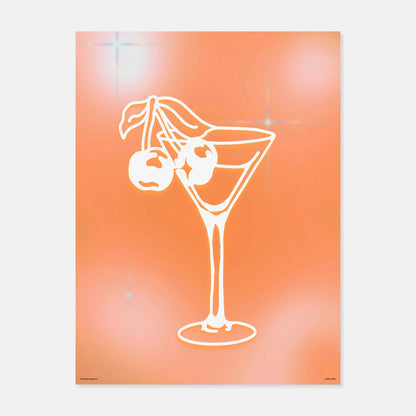 Cherry Martini Glass Print By Creative Jawns