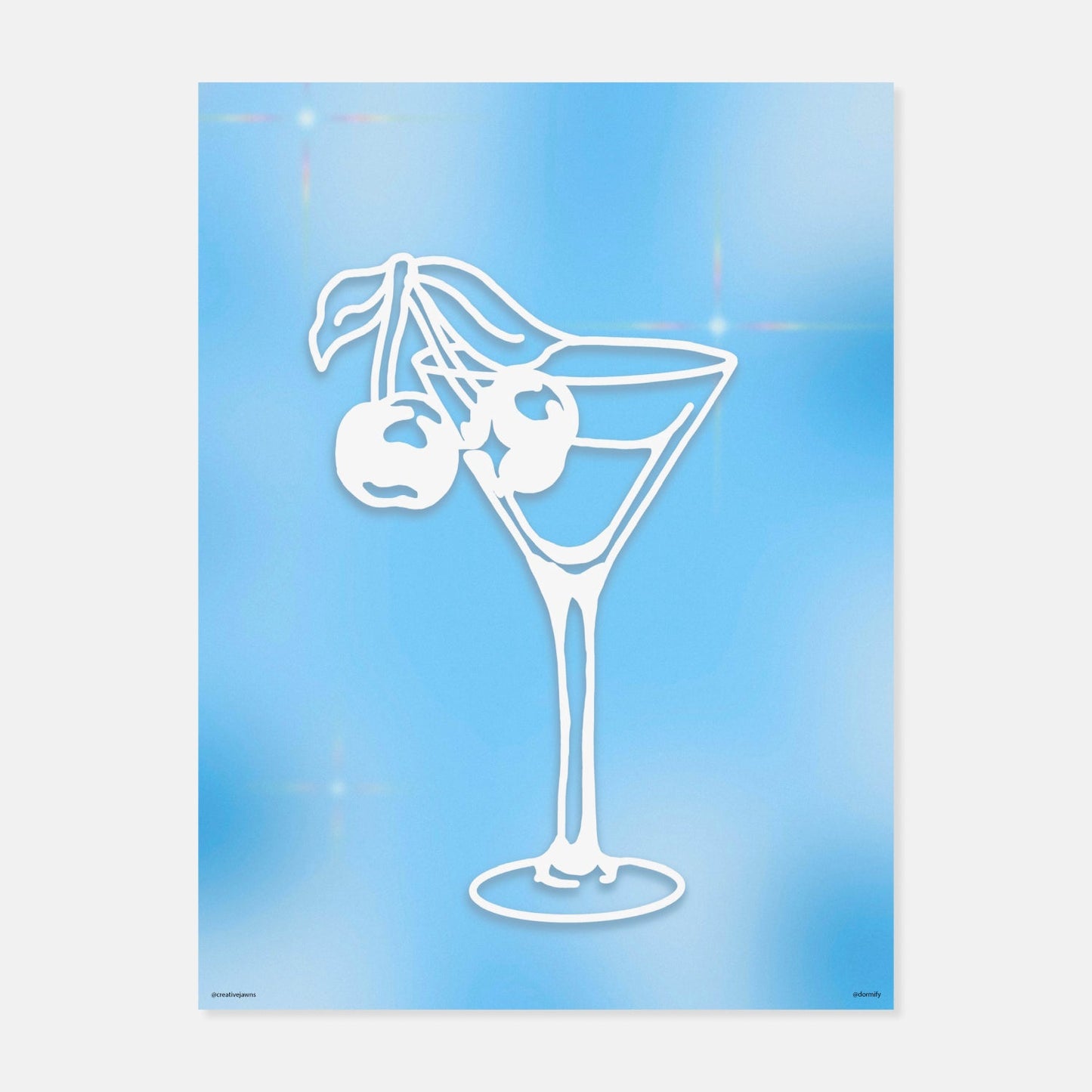 Cherry Martini Glass Print By Creative Jawns