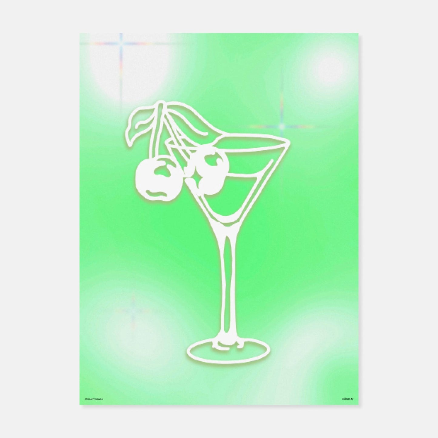 Cherry Martini Glass Print By Creative Jawns