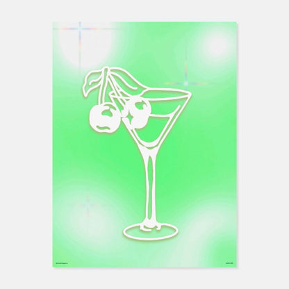 Cherry Martini Glass Print By Creative Jawns