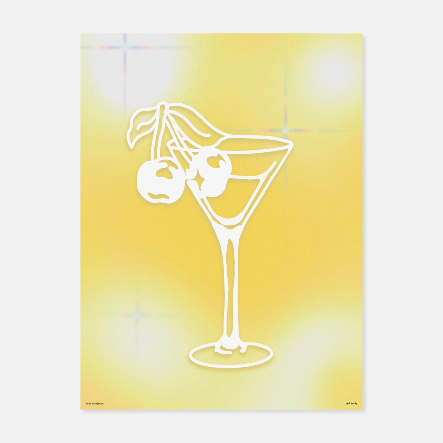 Cherry Martini Glass Print By Creative Jawns