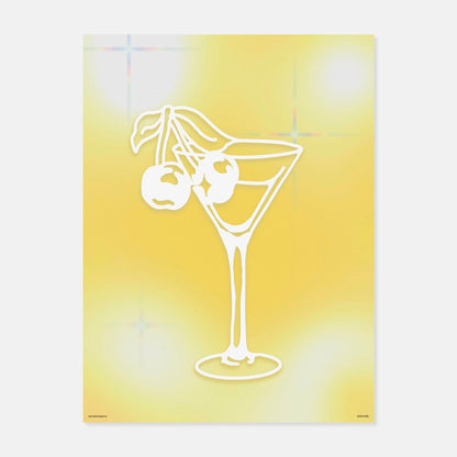 Cherry Martini Glass Print By Creative Jawns