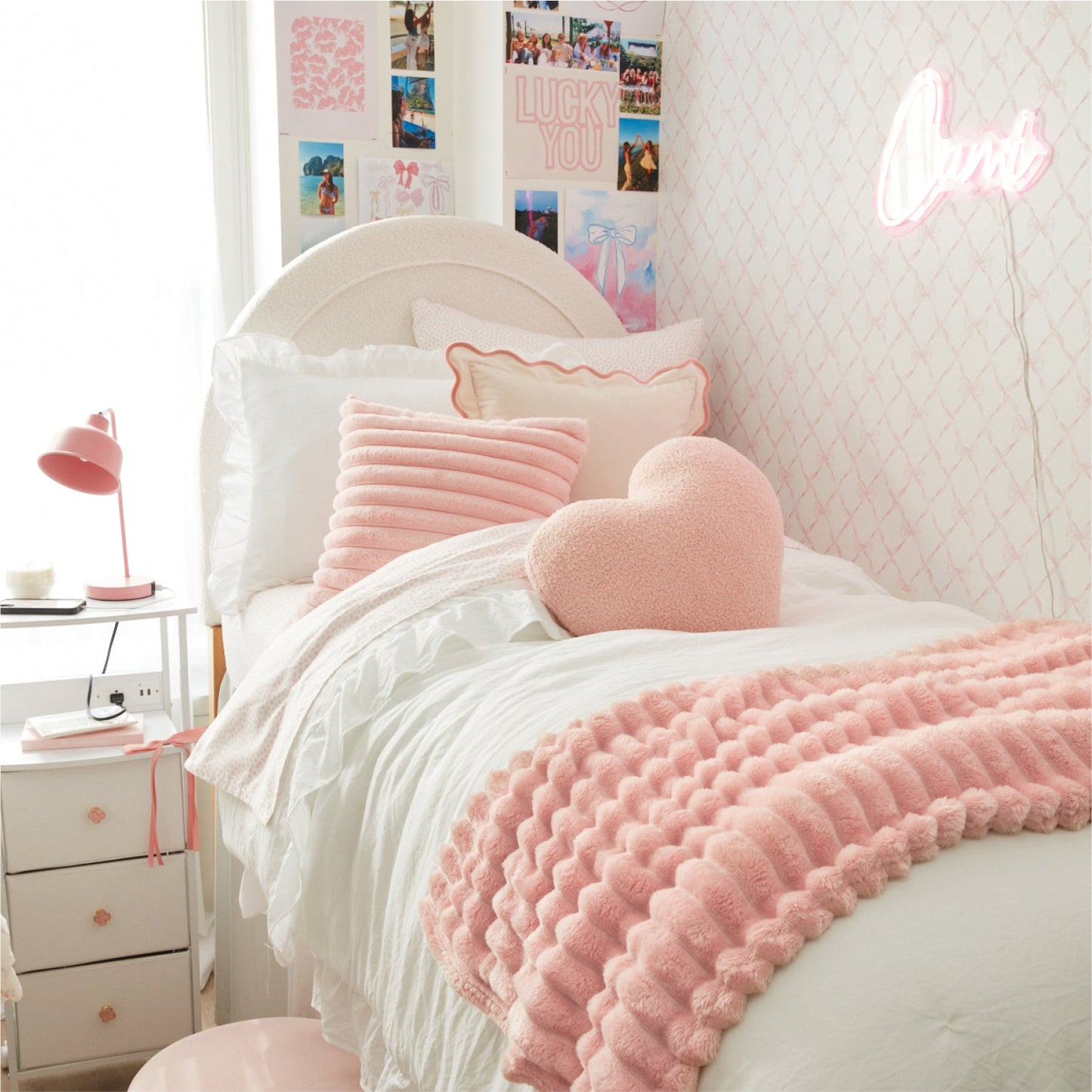 Brooke Boucle Heart Pillow