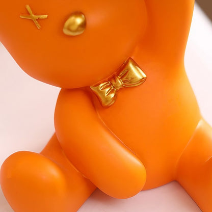 Decoración de mesa de resina con forma de oso nórdico con bandeja Y02 