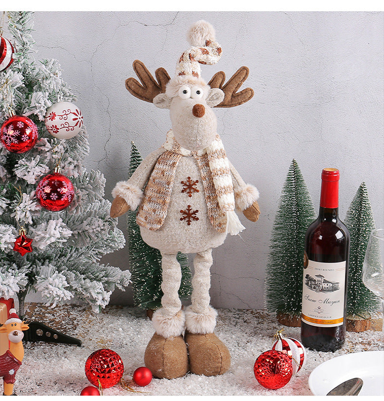 Christmas Snowman Dolls Telescopic Decoration Ornaments Fun Gift Y17