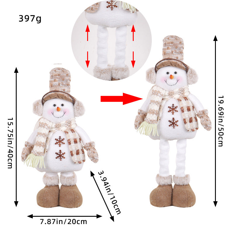 Christmas Snowman Dolls Telescopic Decoration Ornaments Fun Gift Y17