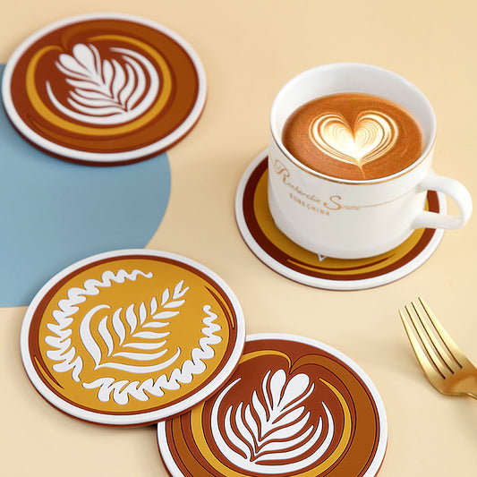 Creative Round PVC Coffee Coaster Non Slip For Dining Table Y39