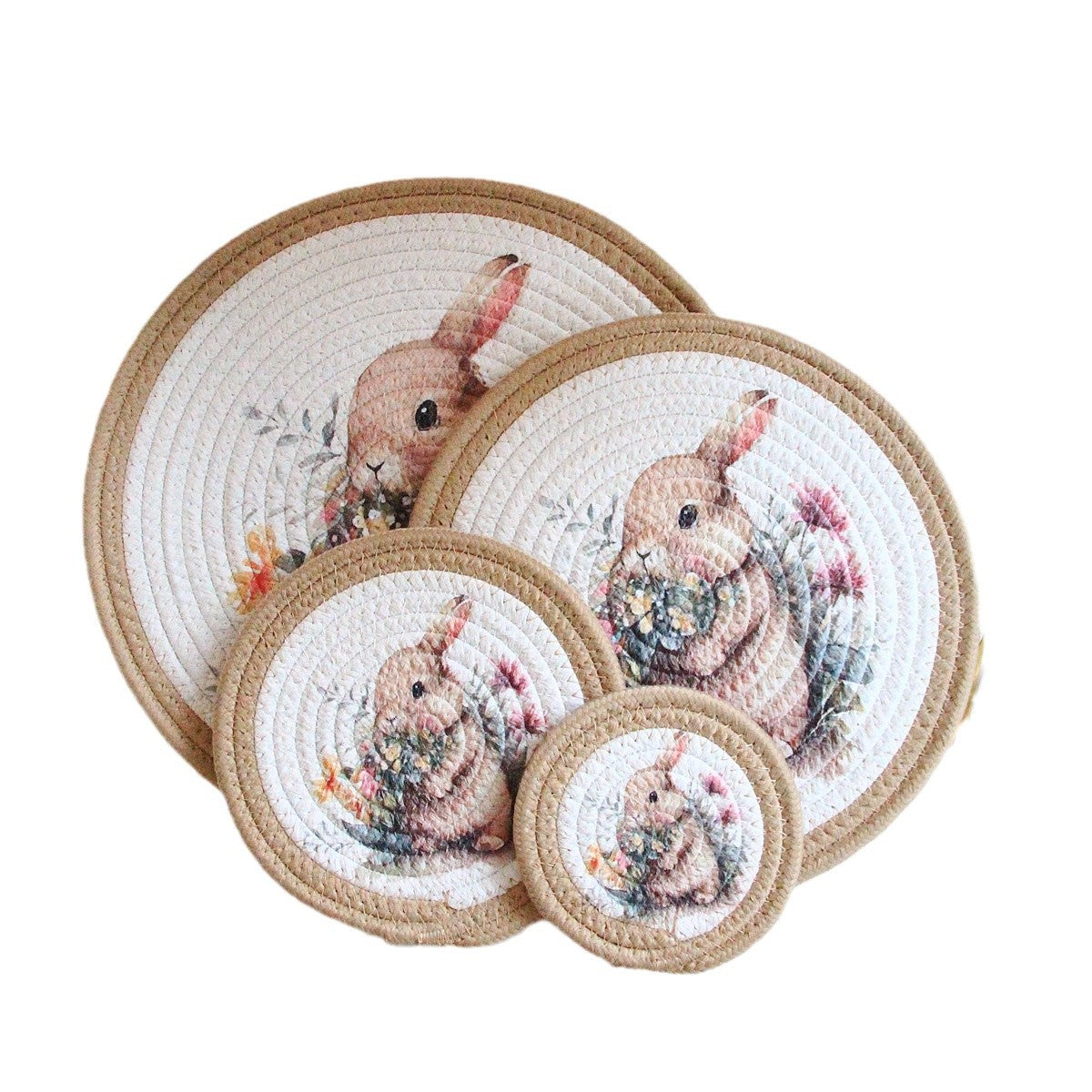 Sets de table rétro tissés à la main, dessous de plat anti-brûlure, dessous de verre Y30