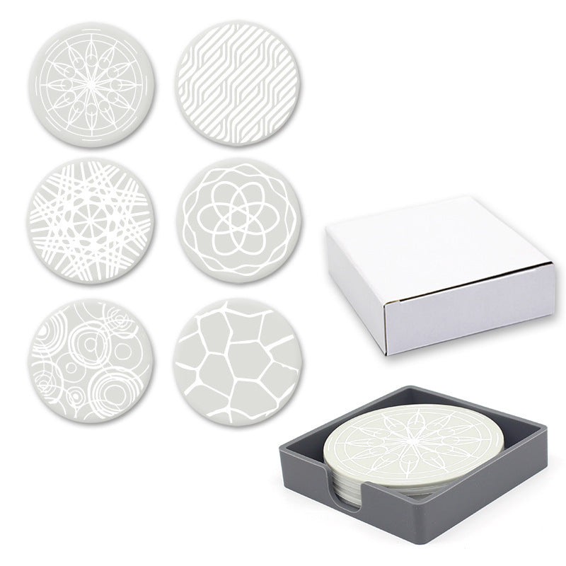 Printed Round Anti Slip Silicone Coasters For Drinks Set Y28