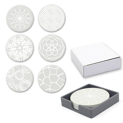 Printed Round Anti Slip Silicone Coasters For Drinks Set Y28