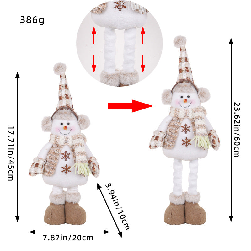 Christmas Snowman Dolls Telescopic Decoration Ornaments Fun Gift Y17