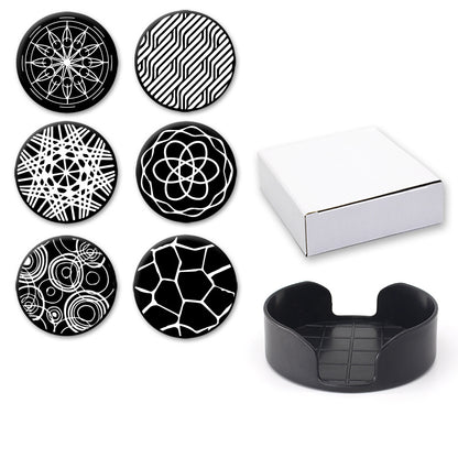 Printed Round Anti Slip Silicone Coasters For Drinks Set Y28