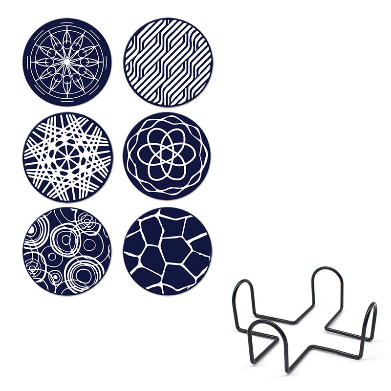 Printed Round Anti Slip Silicone Coasters For Drinks Set Y28