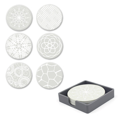 Printed Round Anti Slip Silicone Coasters For Drinks Set Y28