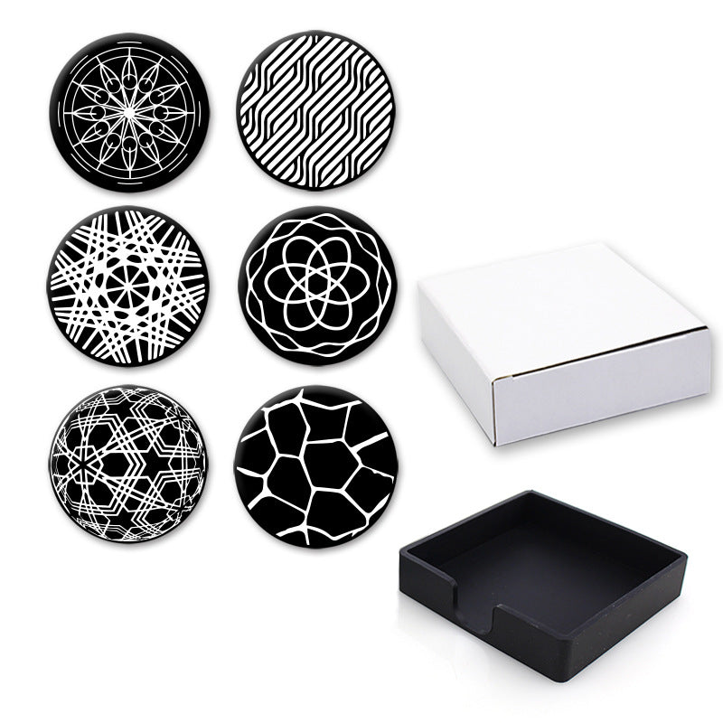 Printed Round Anti Slip Silicone Coasters For Drinks Set Y28