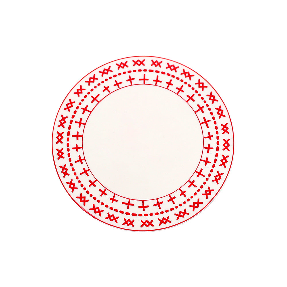 Printed Round Silicone Non Slip Coaster Dining Table Coffee Coaster Y37