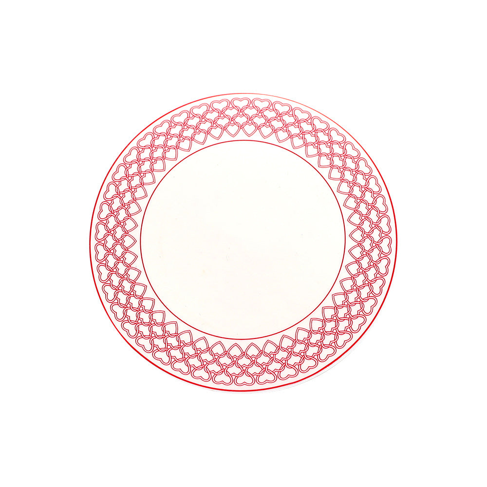 Printed Round Silicone Non Slip Coaster Dining Table Coffee Coaster Y37